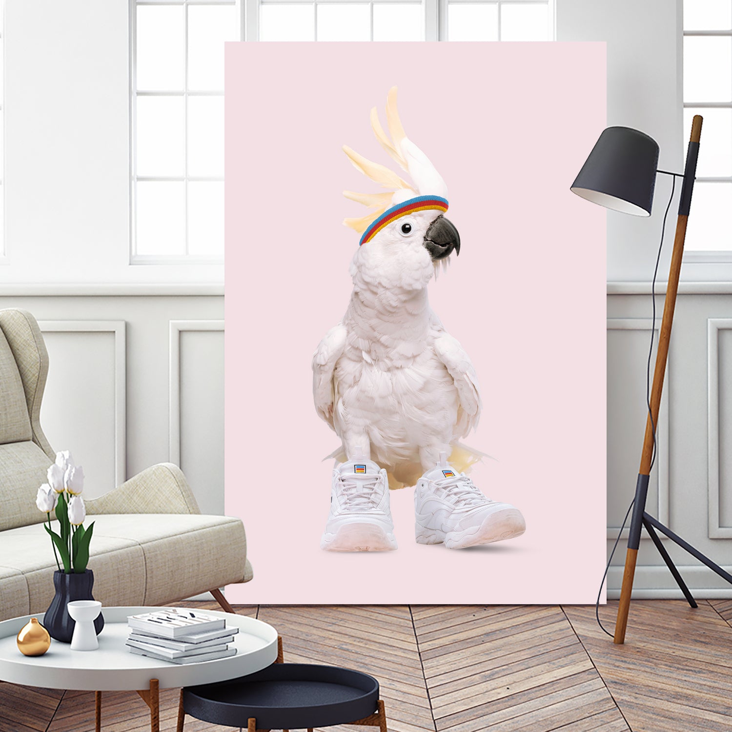 SNEAKER COCKATOO by Jonas Loose on GIANT ART - pink photo manipulation