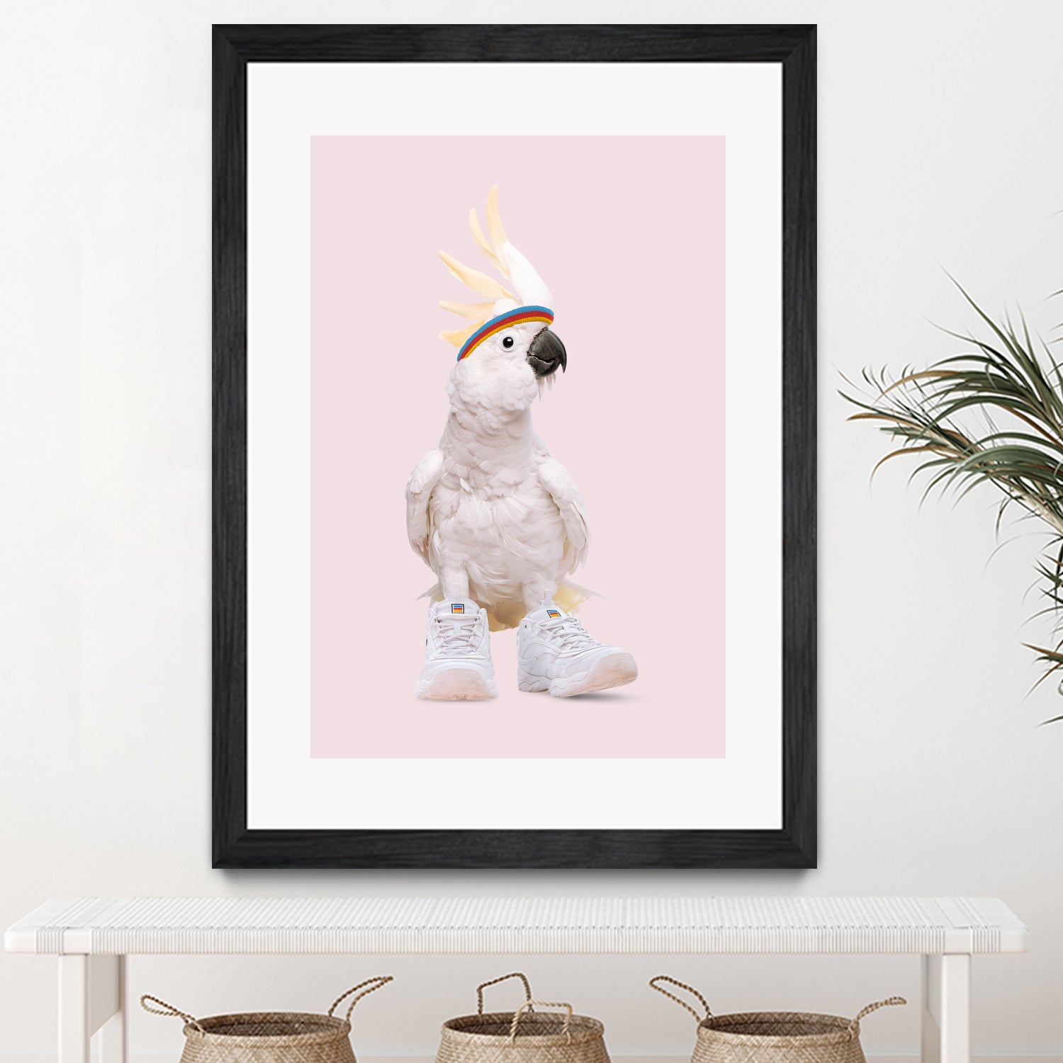 SNEAKER COCKATOO by Jonas Loose on GIANT ART - pink photo manipulation