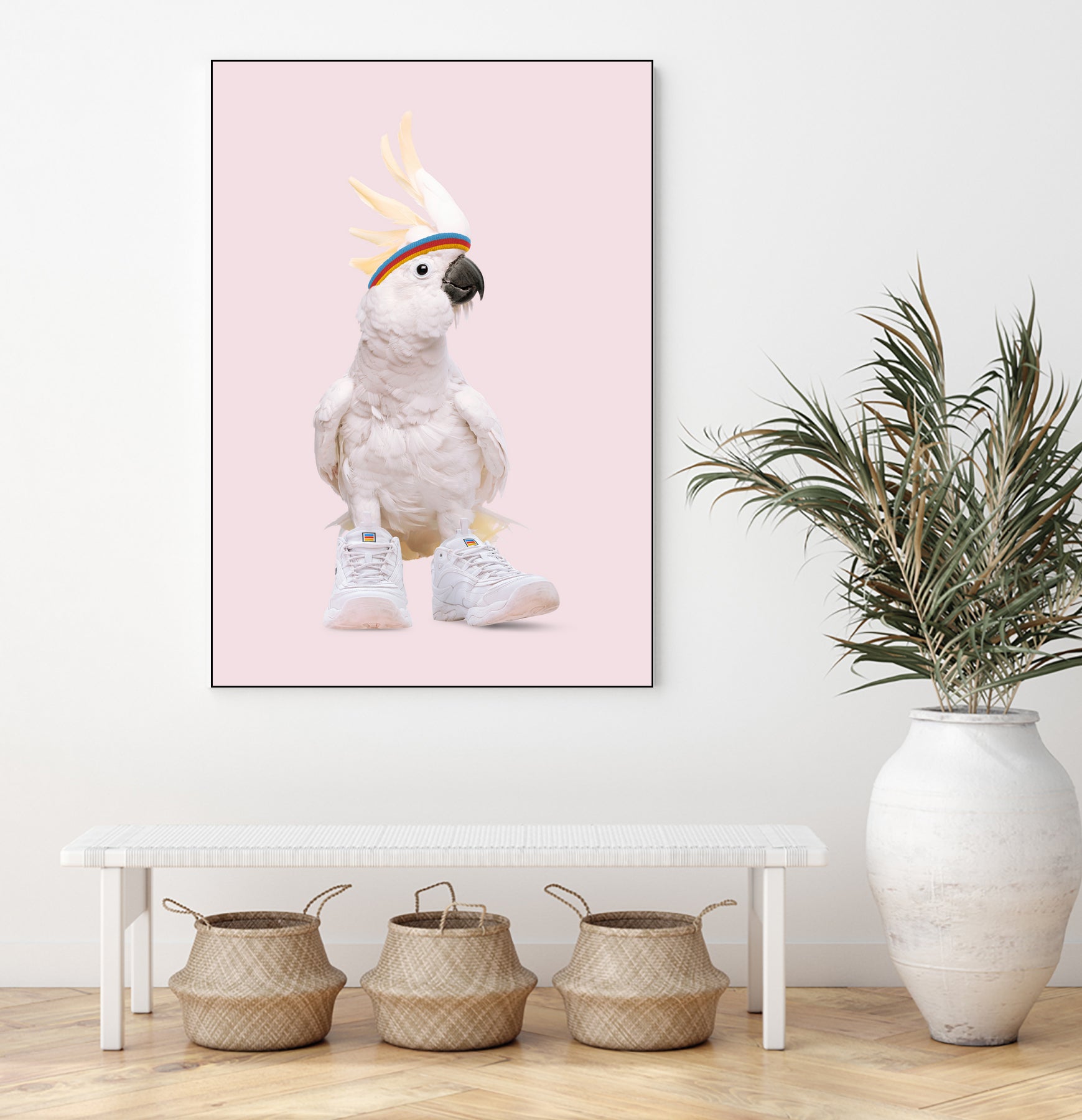 SNEAKER COCKATOO by Jonas Loose on GIANT ART - pink photo manipulation