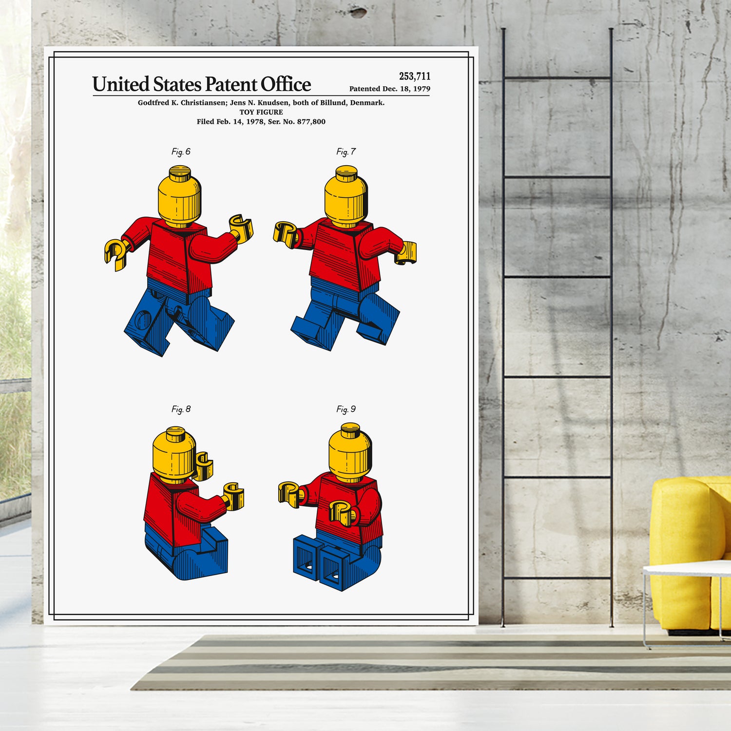 Toy Figure Patent v3 by Finlay McNevin on GIANT ART - white typography