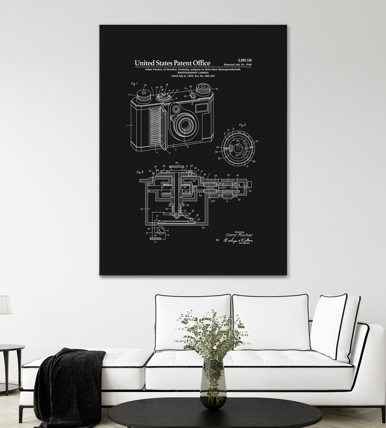 Camera Patent - Black by Finlay McNevin on GIANT ART - black typography