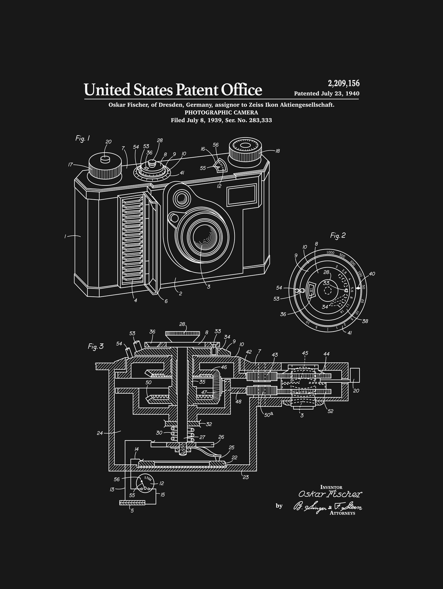 Camera Patent - Black by Finlay McNevin on GIANT ART - black typography