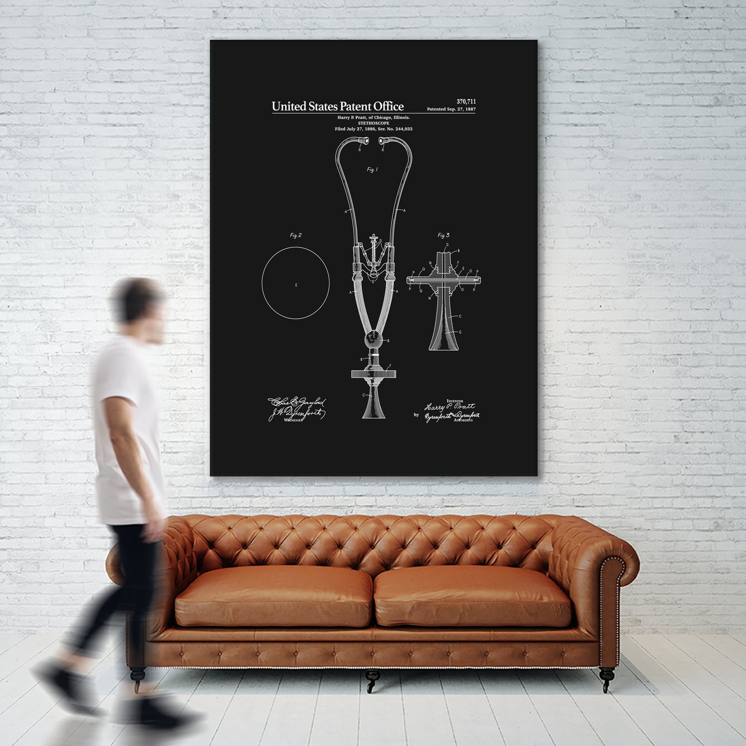 Stethoscope Patent - Black by Finlay McNevin on GIANT ART - black typography