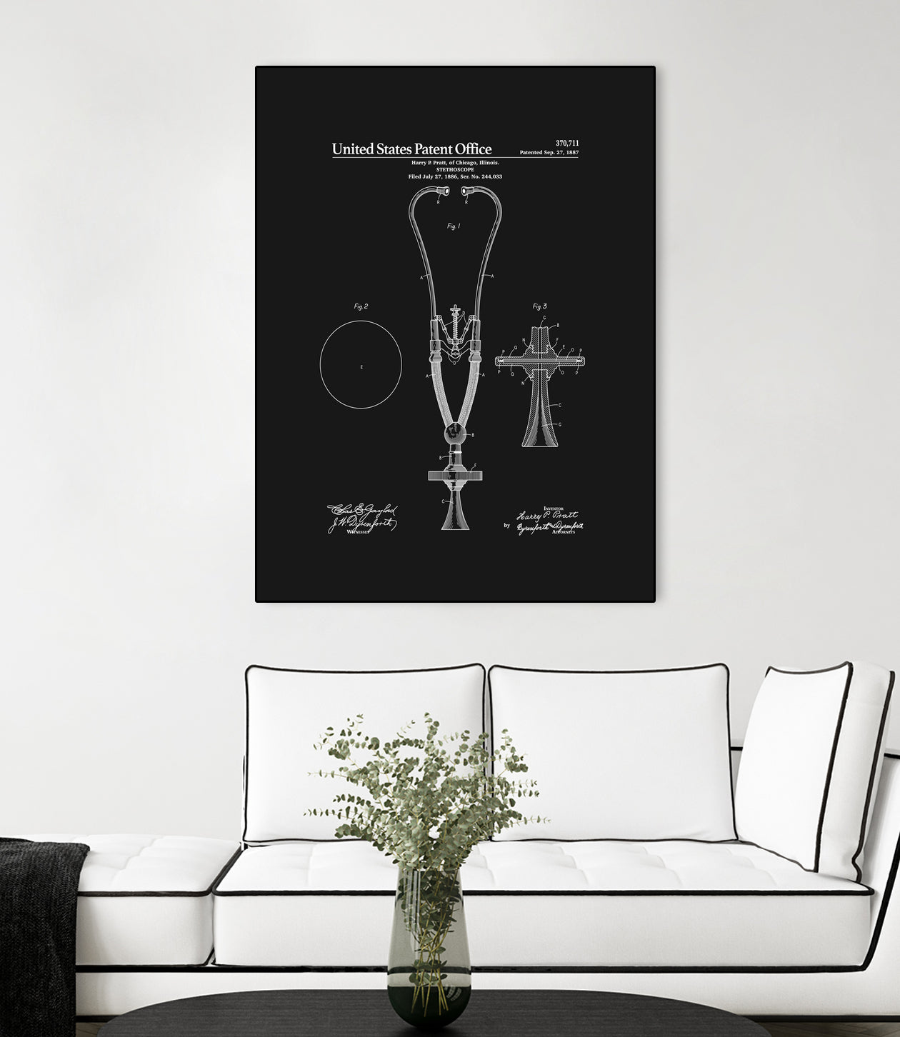 Stethoscope Patent - Black by Finlay McNevin on GIANT ART - black typography