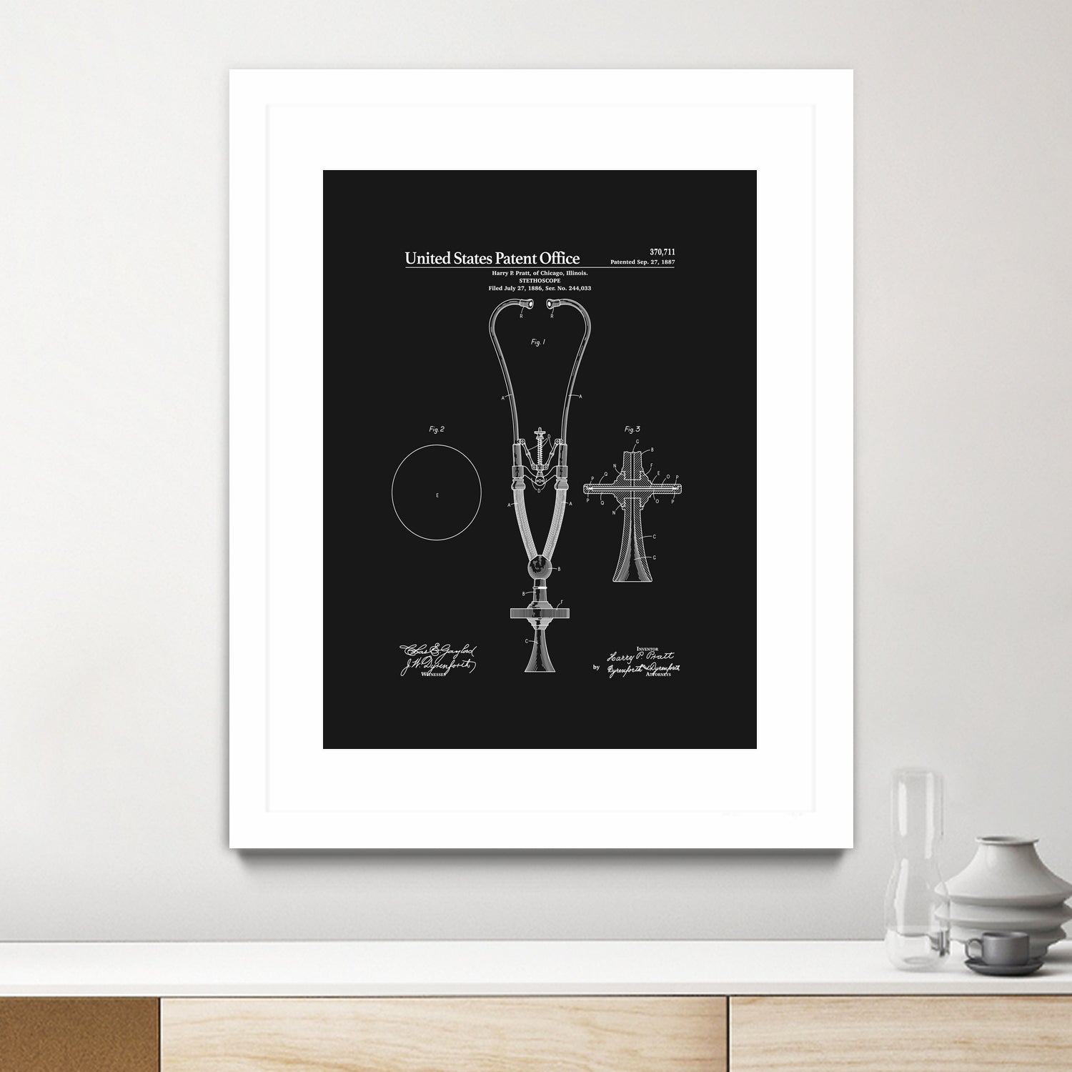 Stethoscope Patent - Black by Finlay McNevin on GIANT ART - black typography