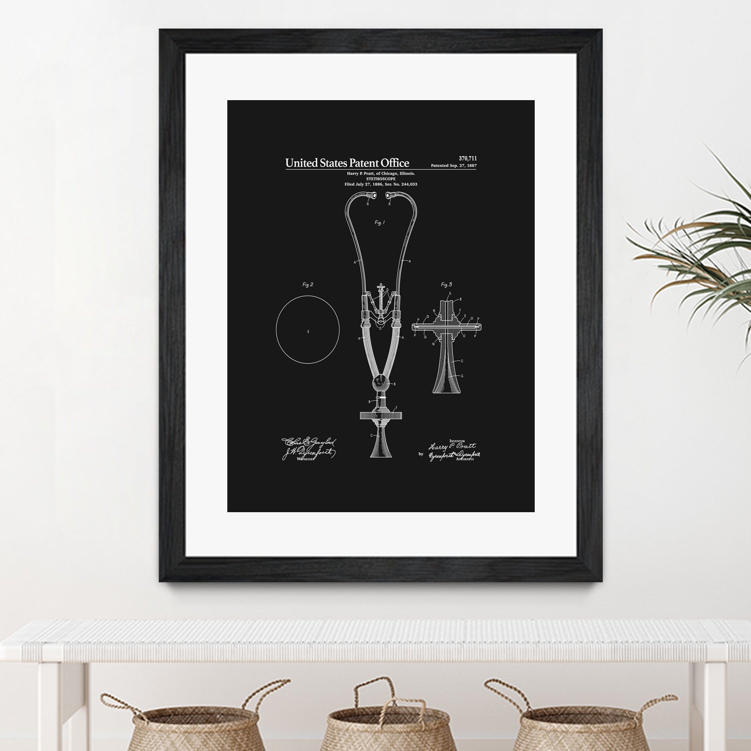 Stethoscope Patent - Black by Finlay McNevin on GIANT ART - black typography