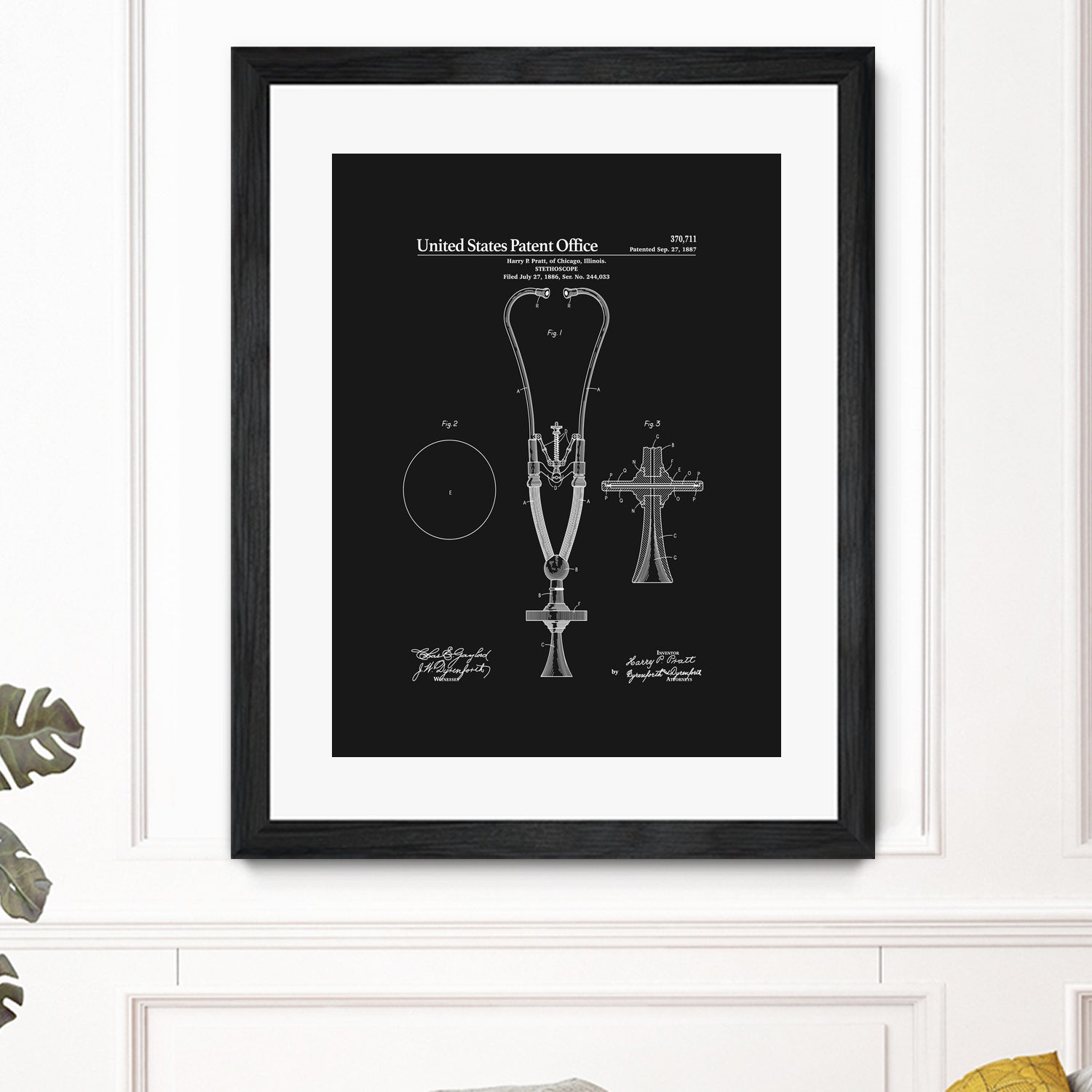 Stethoscope Patent - Black by Finlay McNevin on GIANT ART - black typography