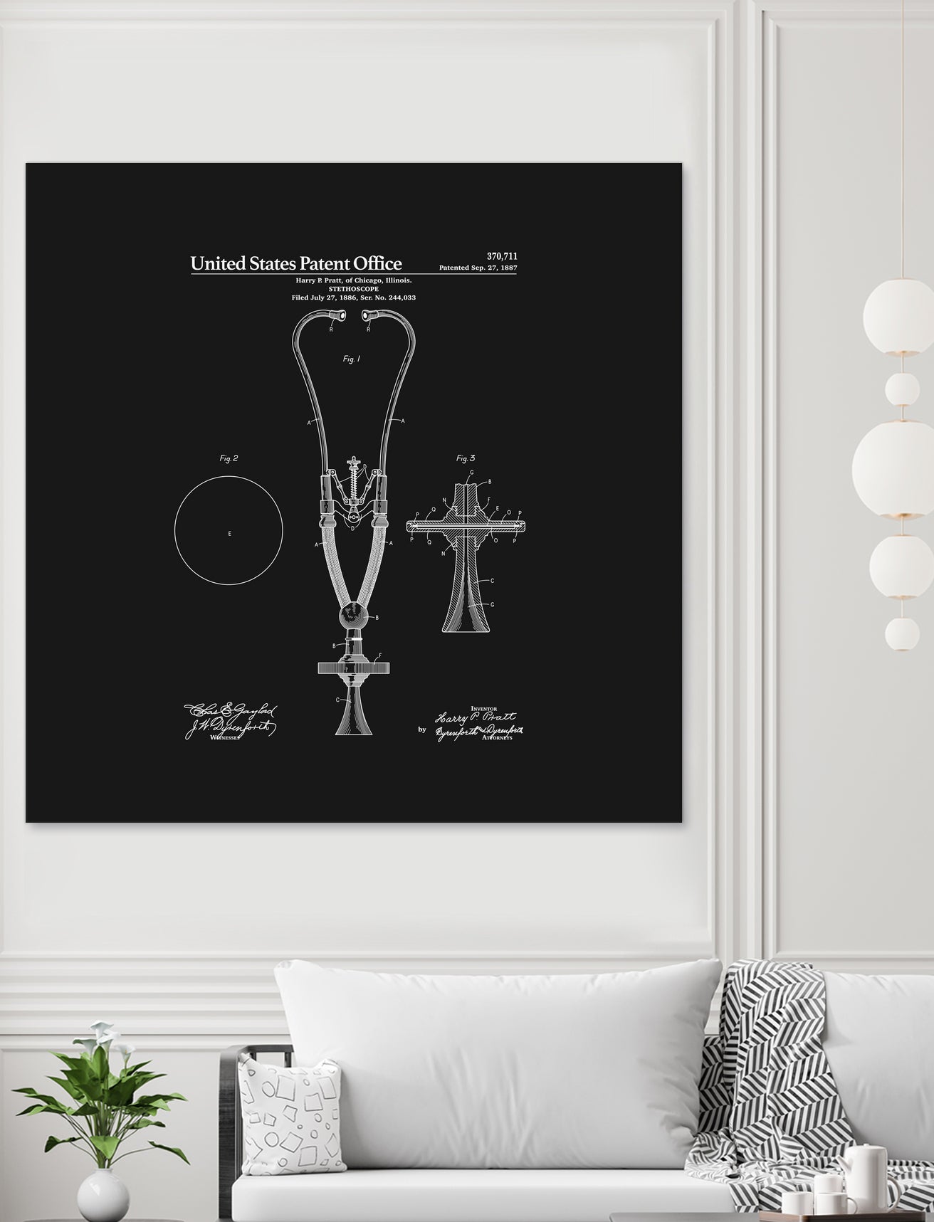 Stethoscope Patent - Black by Finlay McNevin on GIANT ART - black typography