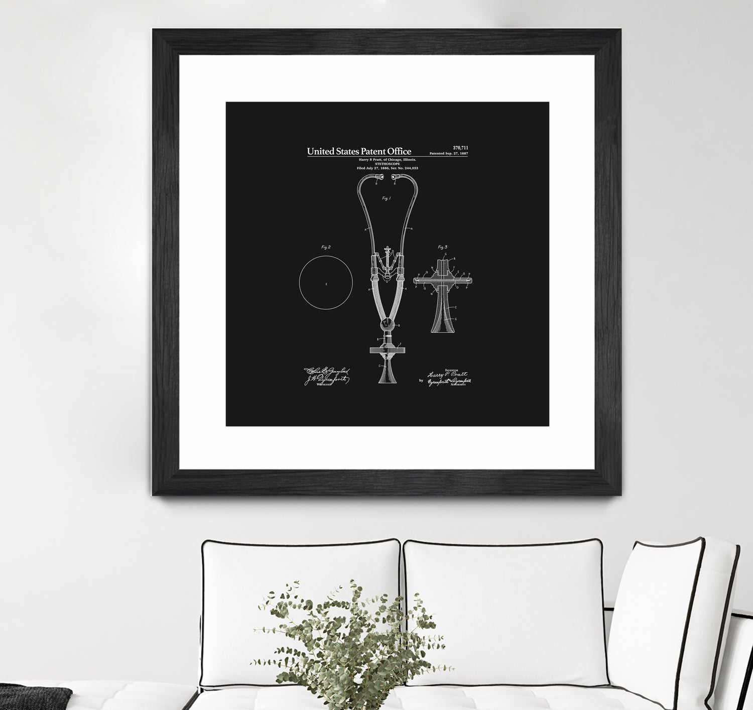 Stethoscope Patent - Black by Finlay McNevin on GIANT ART - black typography