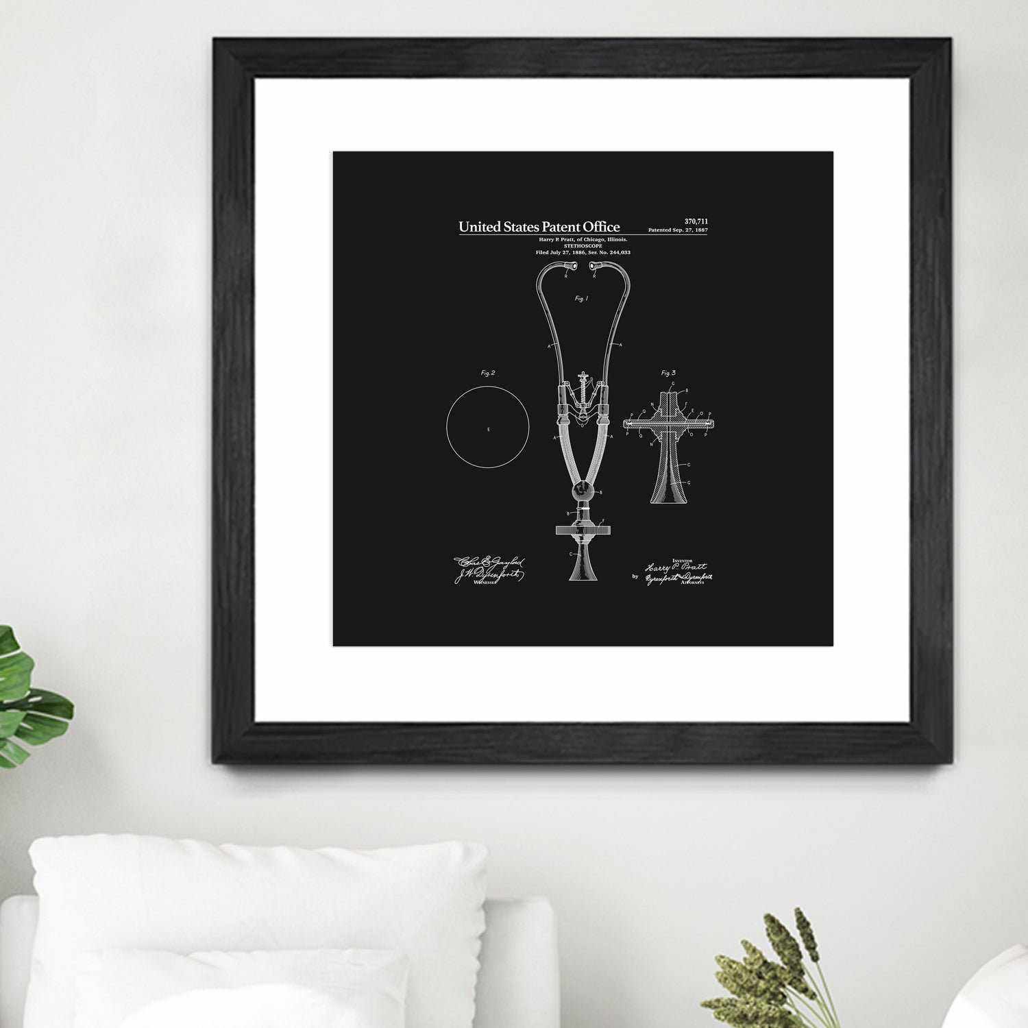 Stethoscope Patent - Black by Finlay McNevin on GIANT ART - black typography