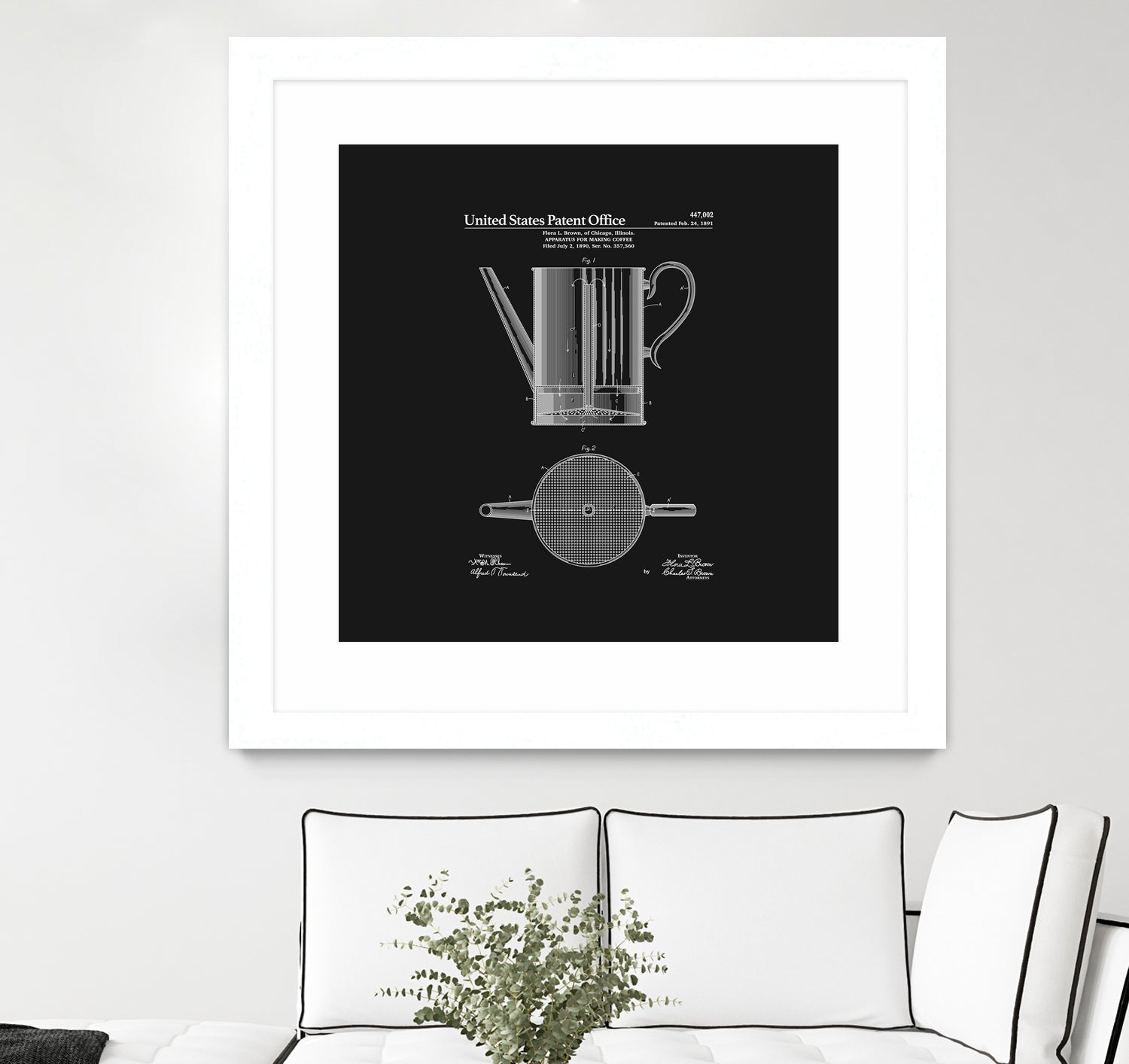 Coffee Press Patent - Black by Finlay McNevin on GIANT ART - black typography