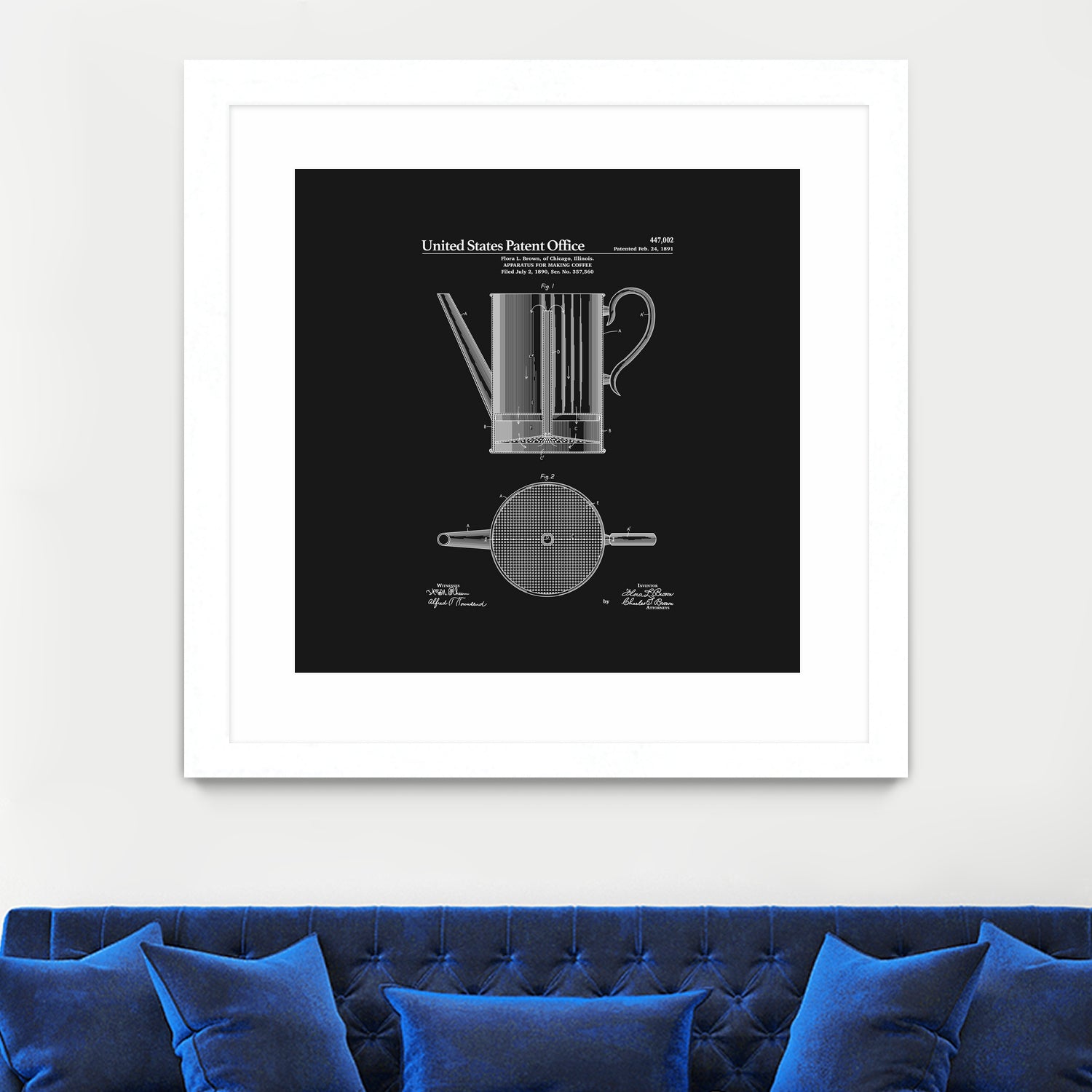 Coffee Press Patent - Black by Finlay McNevin on GIANT ART - black typography