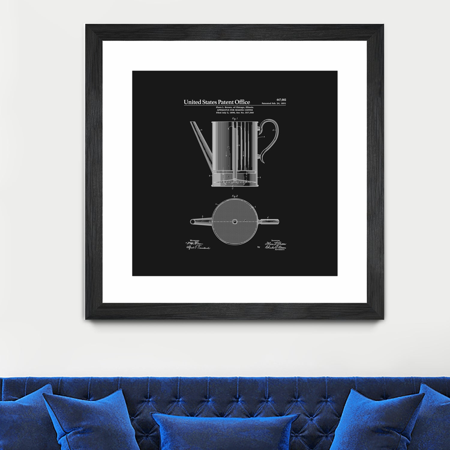 Coffee Press Patent - Black by Finlay McNevin on GIANT ART - black typography