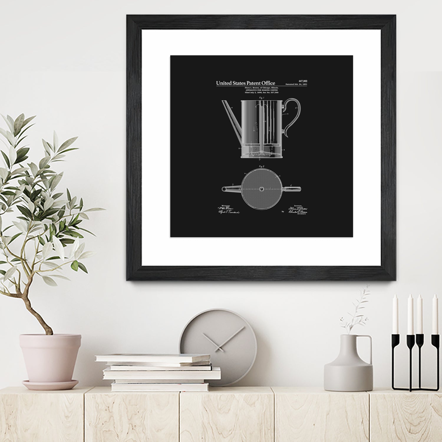 Coffee Press Patent - Black by Finlay McNevin on GIANT ART - black typography