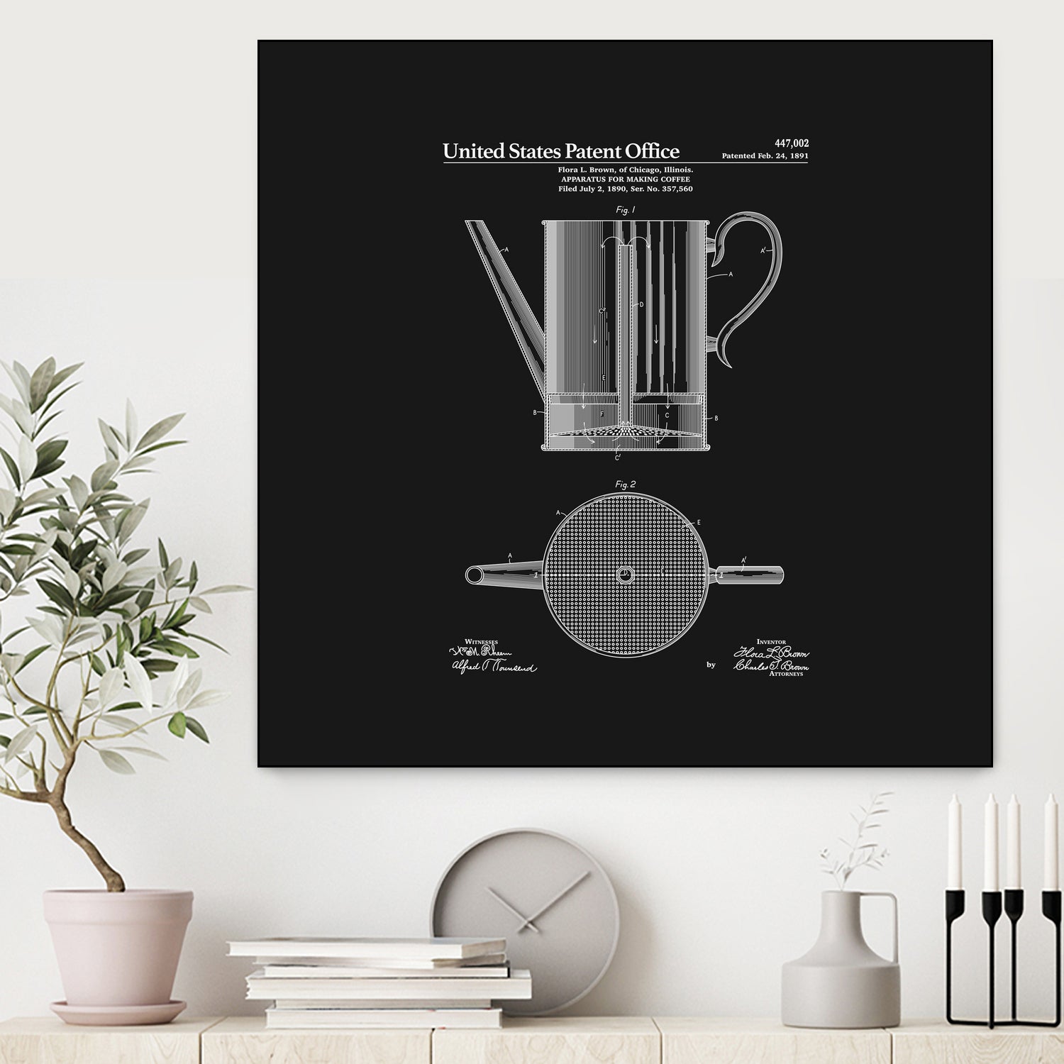 Coffee Press Patent - Black by Finlay McNevin on GIANT ART - black typography