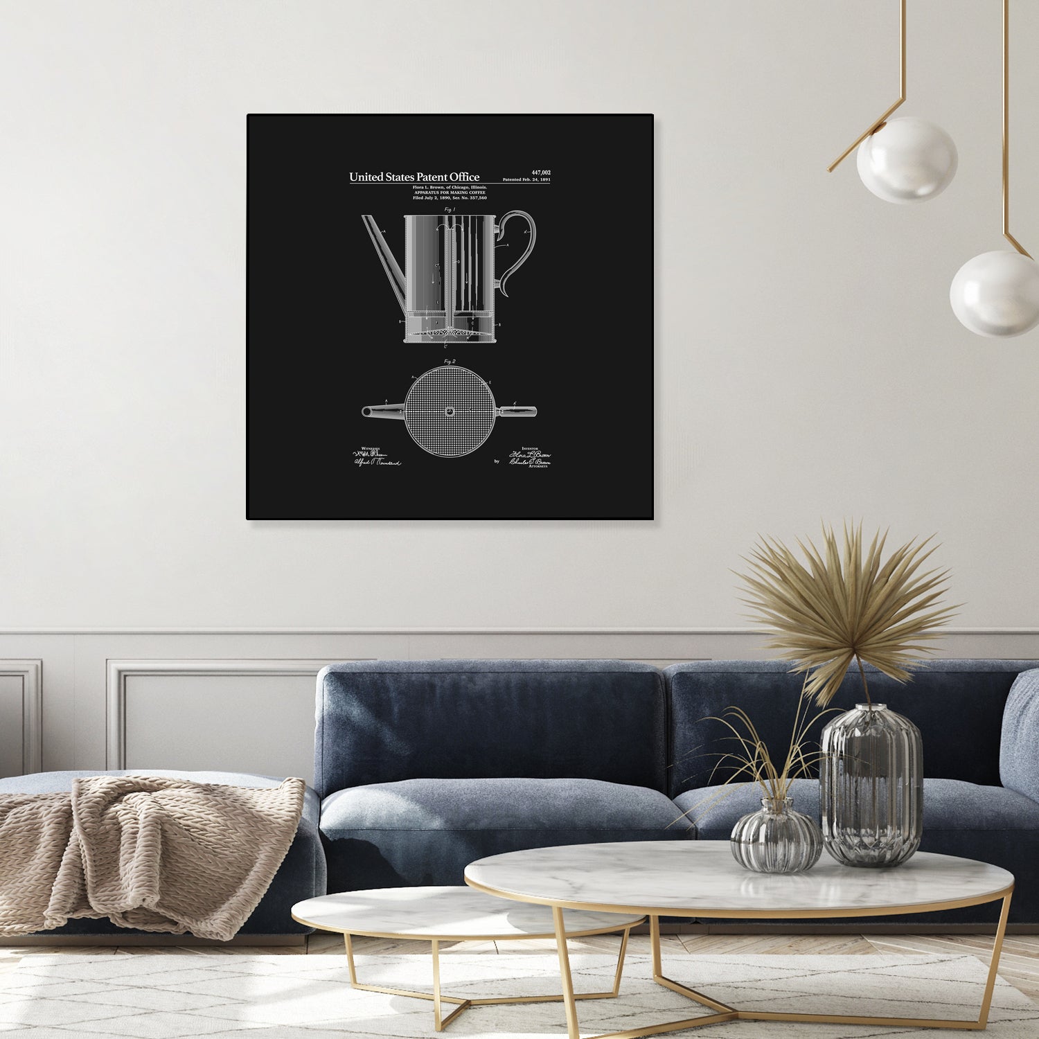 Coffee Press Patent - Black by Finlay McNevin on GIANT ART - black typography