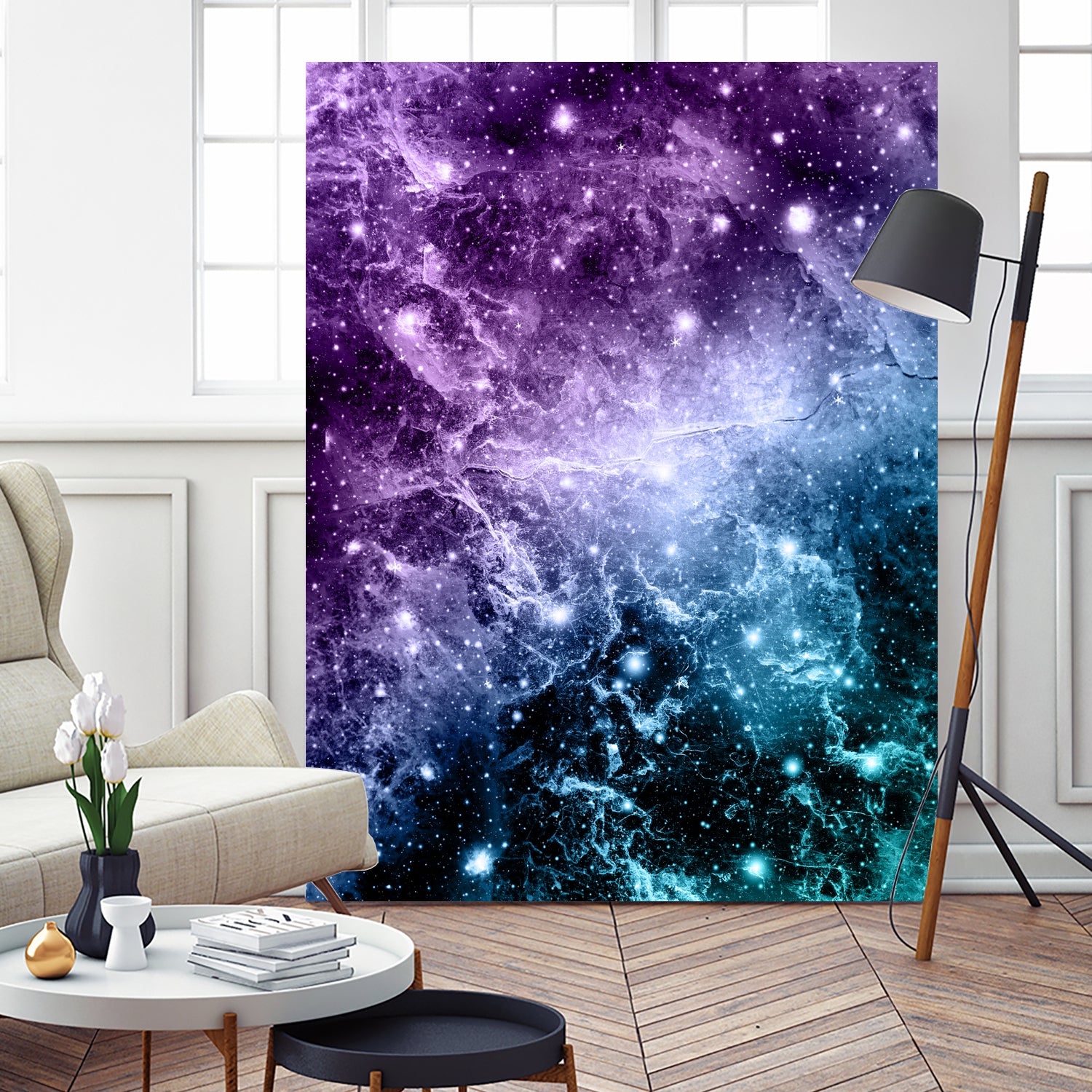 Purple Teal Galaxy Nebula Dream #4 #decor #art by Anita & Bella Jantz on GIANT ART - fuchsia photo illustration