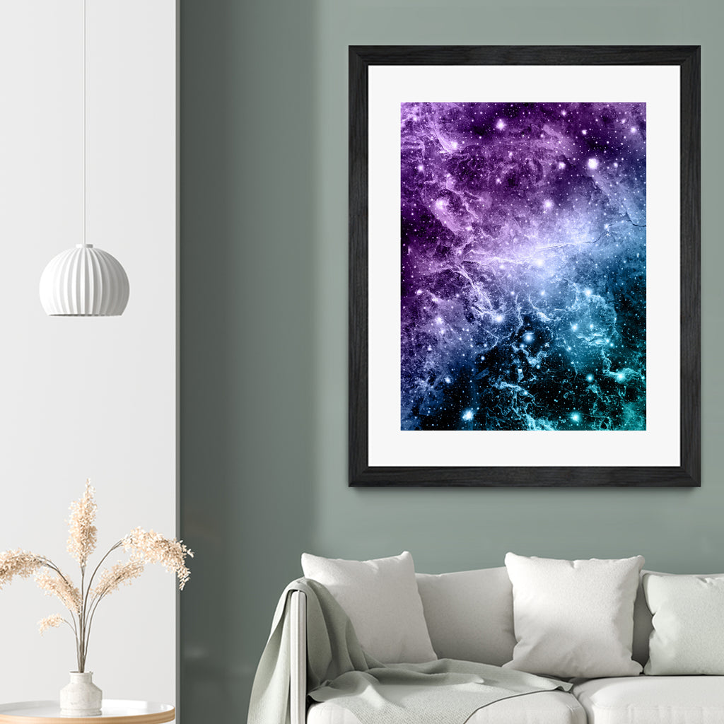 Purple Teal Galaxy Nebula Dream #4 #decor #art by Anita & Bella Jantz on GIANT ART - fuchsia photo illustration