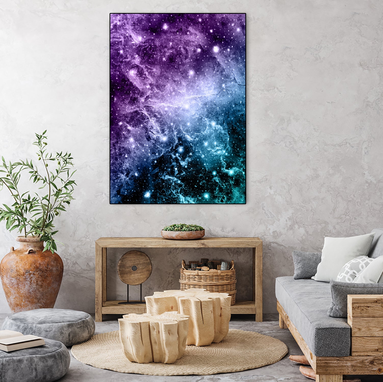 Purple Teal Galaxy Nebula Dream #4 #decor #art by Anita & Bella Jantz on GIANT ART - fuchsia photo illustration