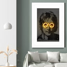 John Lennon by Octavian Mihai Mielu on GIANT ART - yellow photo manipulation