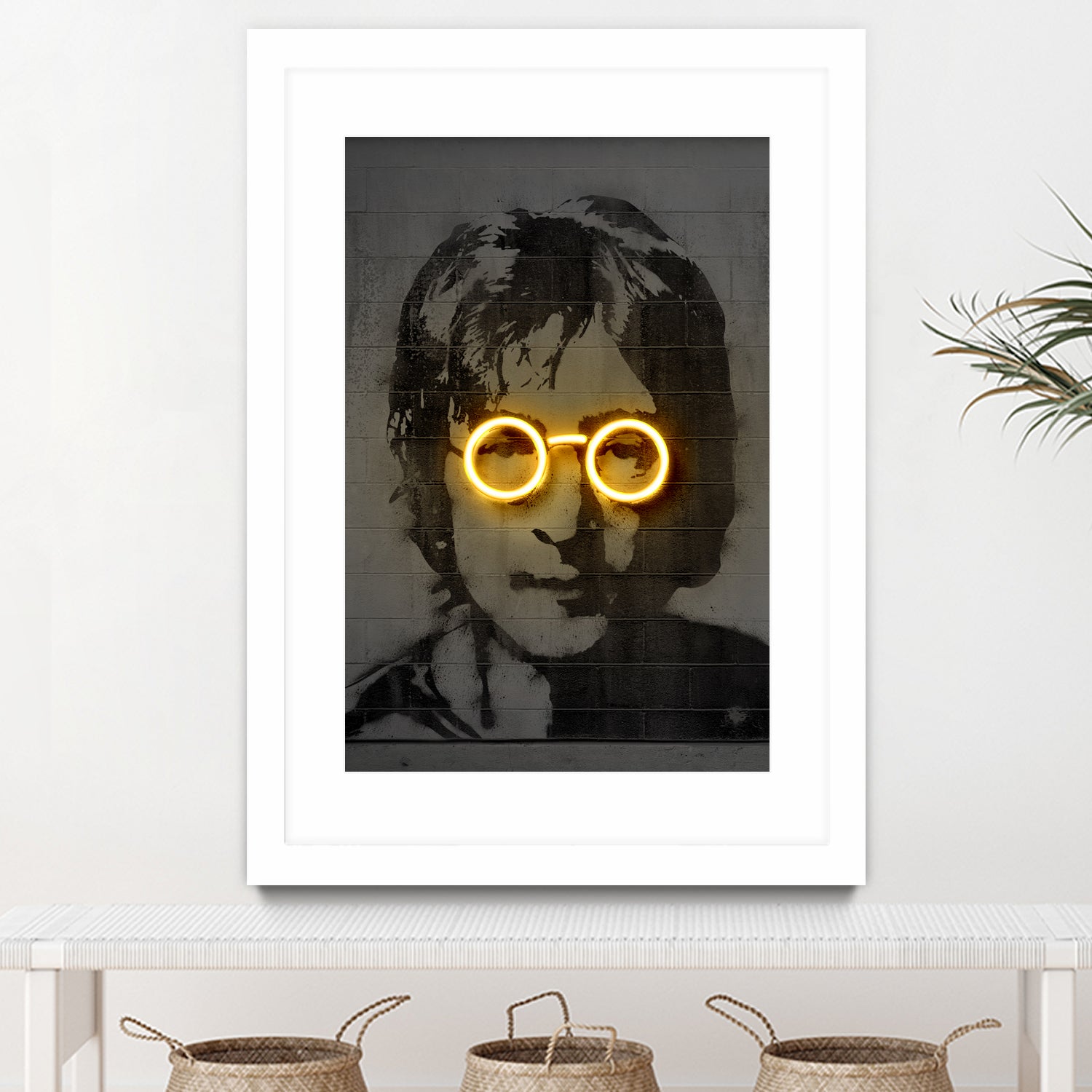 John Lennon by Octavian Mihai Mielu on GIANT ART - yellow photo manipulation