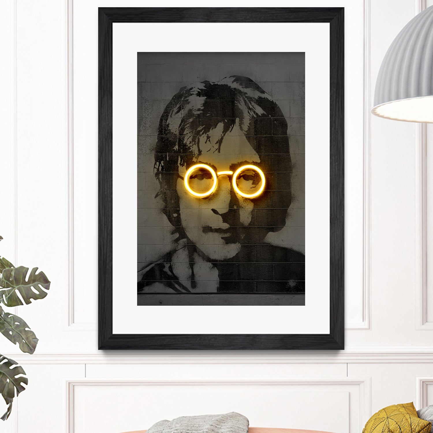 John Lennon by Octavian Mihai Mielu on GIANT ART - yellow photo manipulation