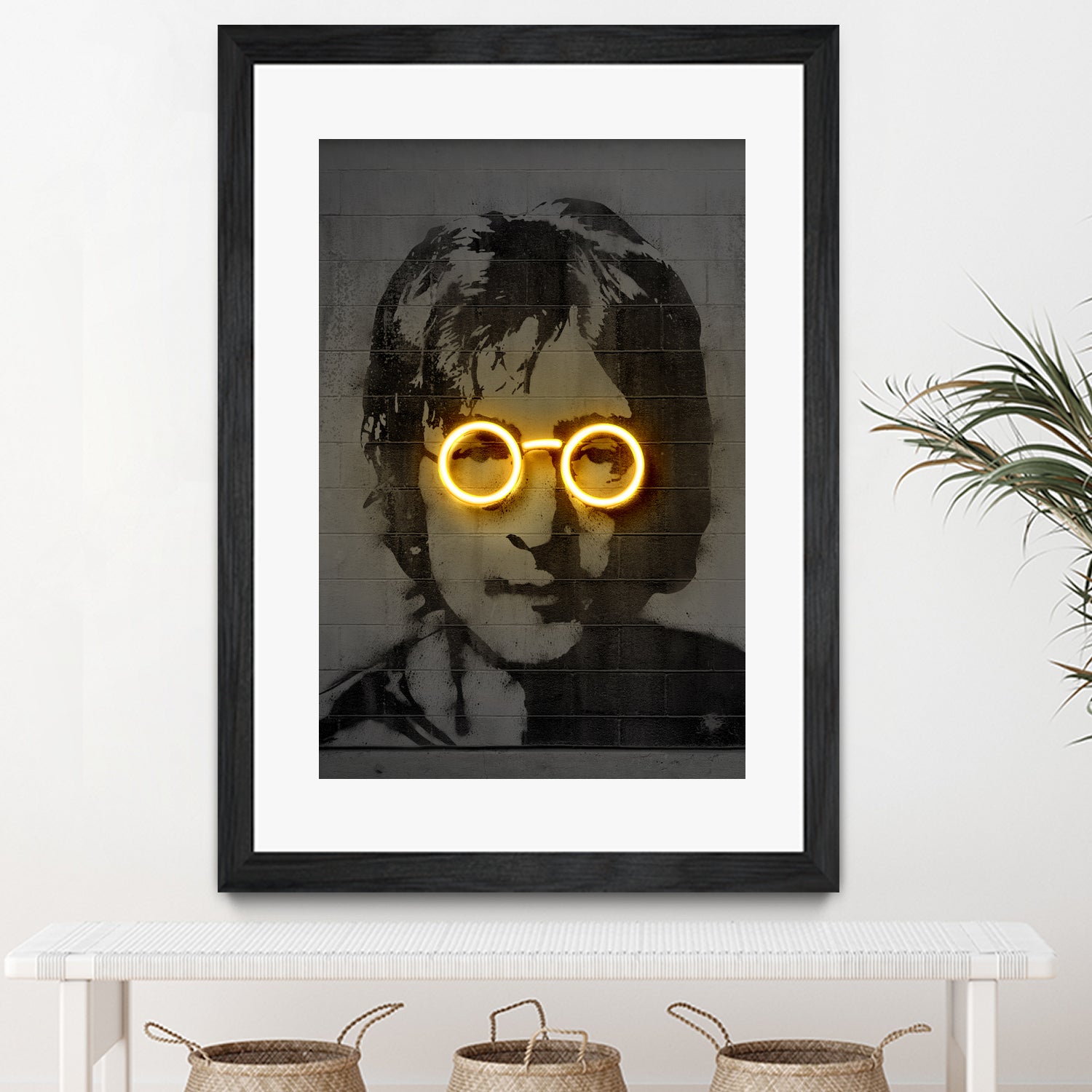 John Lennon by Octavian Mihai Mielu on GIANT ART - yellow photo manipulation