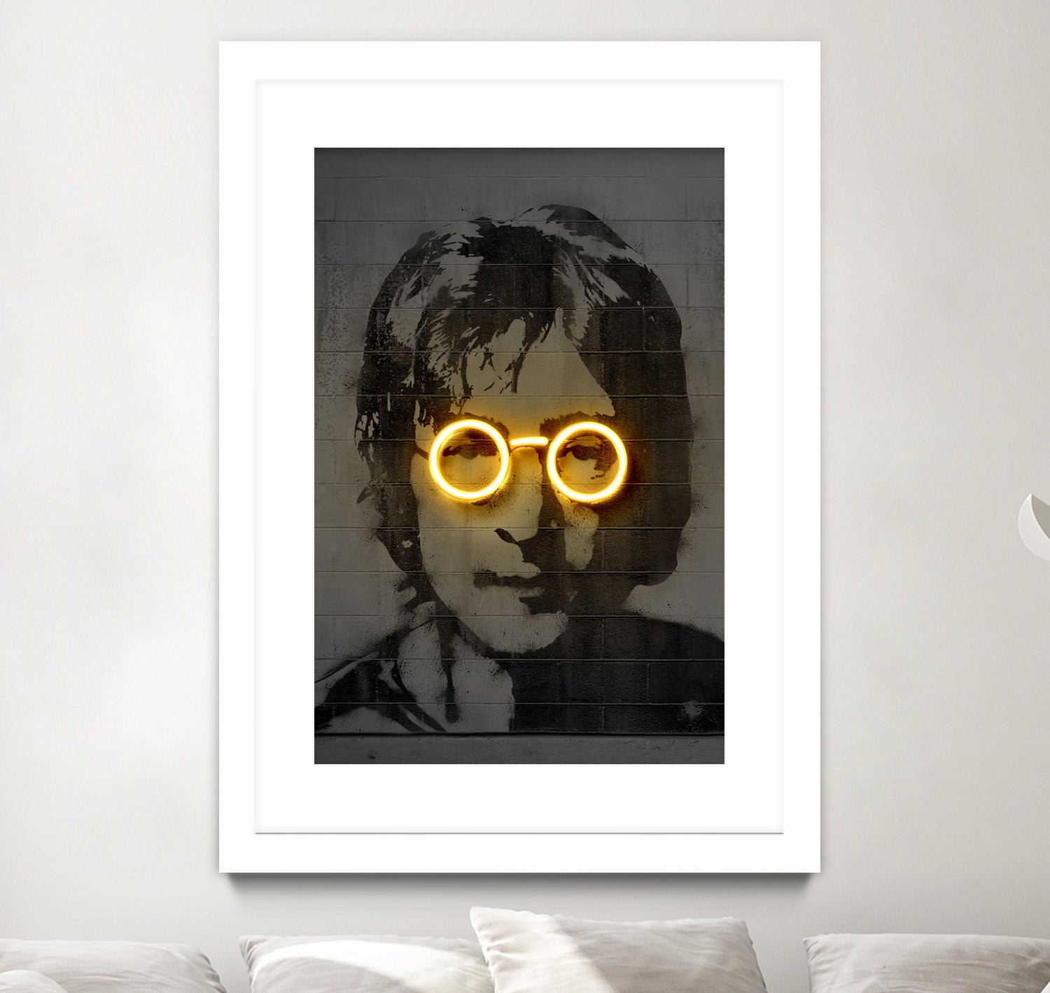 John Lennon by Octavian Mihai Mielu on GIANT ART - yellow photo manipulation