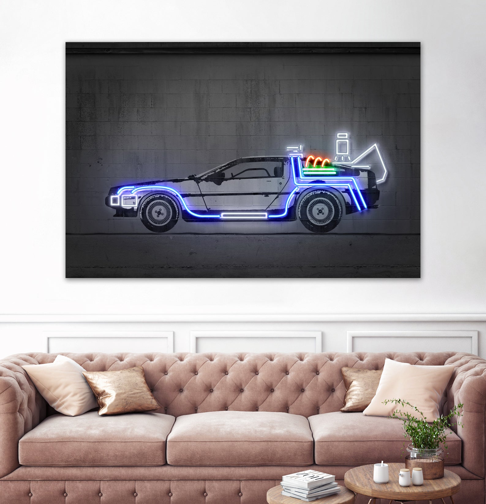 DeLorean by Octavian Mihai Mielu on GIANT ART - blue photo manipulation