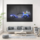 DeLorean by Octavian Mihai Mielu on GIANT ART - blue photo manipulation