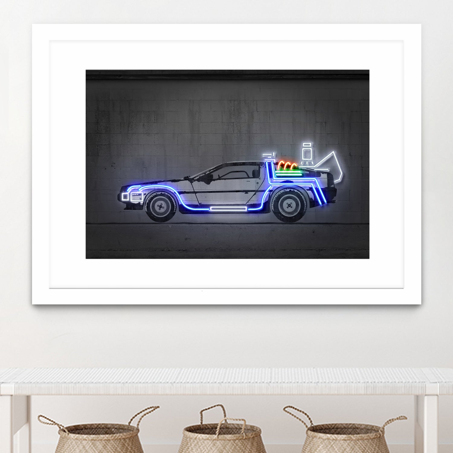 DeLorean by Octavian Mihai Mielu on GIANT ART - blue photo manipulation