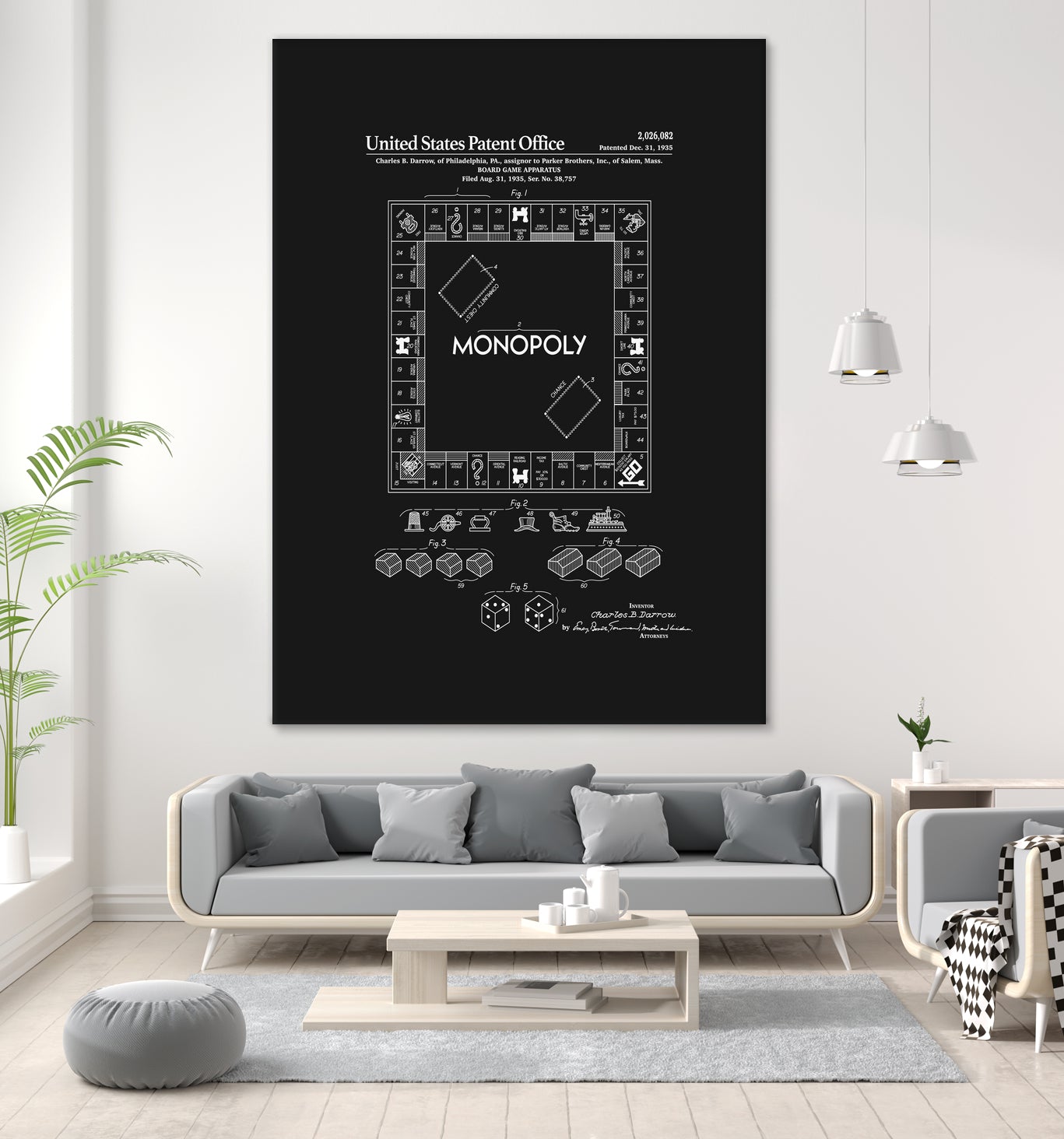 Board Game Patent - Black by Finlay McNevin on GIANT ART - black typography