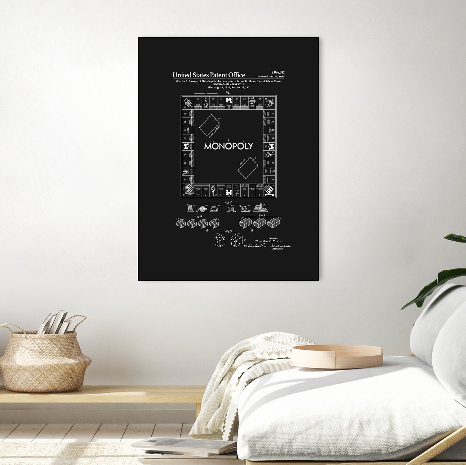 Board Game Patent - Black by Finlay McNevin on GIANT ART - black typography