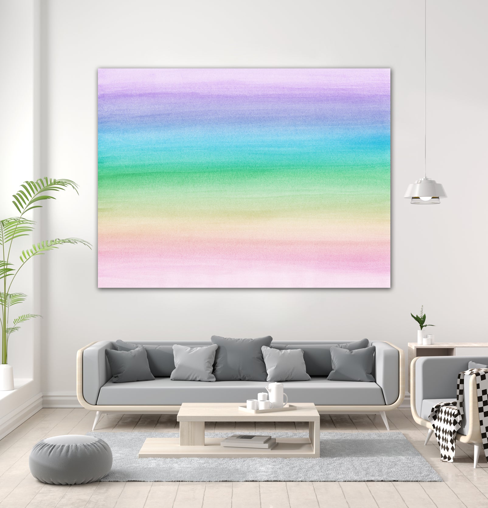 Pastel Unicorn Rainbow Watercolor Dream #1 #painting by Anita & Bella Jantz on GIANT ART - fuchsia digital painting