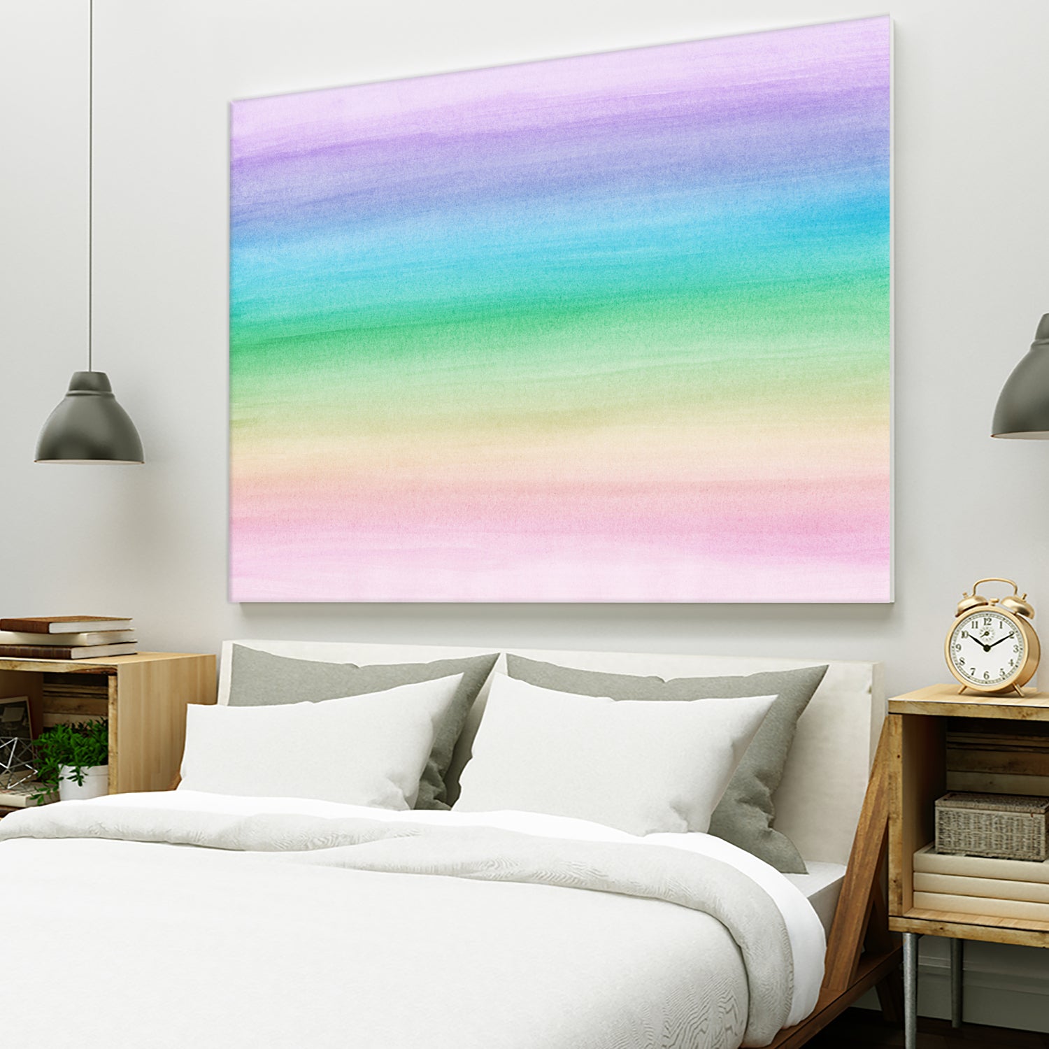 Pastel Unicorn Rainbow Watercolor Dream #1 #painting by Anita & Bella Jantz on GIANT ART - fuchsia digital painting