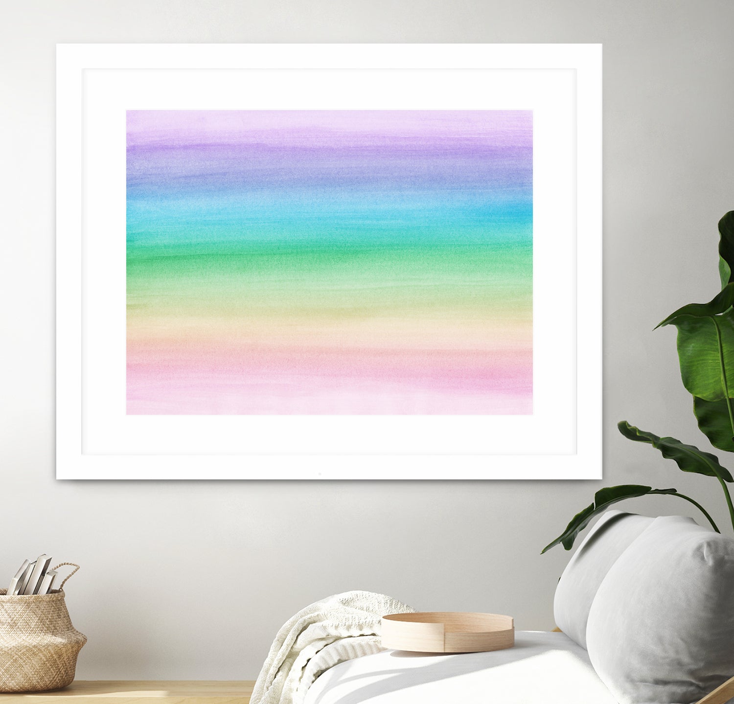 Pastel Unicorn Rainbow Watercolor Dream #1 #painting by Anita & Bella Jantz on GIANT ART - fuchsia digital painting