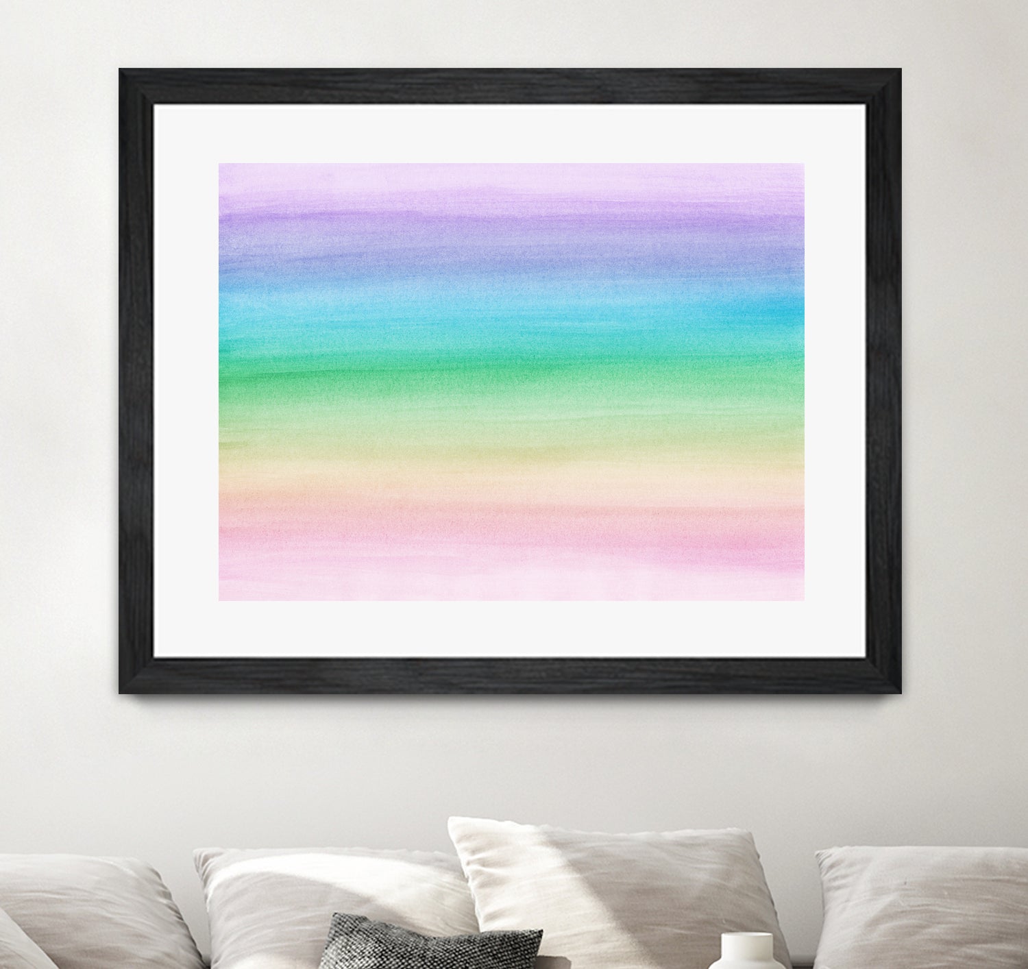 Pastel Unicorn Rainbow Watercolor Dream #1 #painting by Anita & Bella Jantz on GIANT ART - fuchsia digital painting