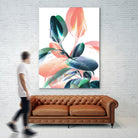 Foliage in Love - Teal & Peach by Dominique Van Roey on GIANT ART - white photo manipulation