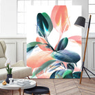 Foliage in Love - Teal & Peach by Dominique Van Roey on GIANT ART - white photo manipulation