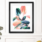 Foliage in Love - Teal & Peach by Dominique Van Roey on GIANT ART - white photo manipulation