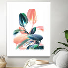 Foliage in Love - Teal & Peach by Dominique Van Roey on GIANT ART - white photo manipulation