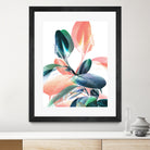 Foliage in Love - Teal & Peach by Dominique Van Roey on GIANT ART - white photo manipulation