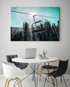 Chair Lift with Dark Blue and Teal Winter Sky by RJ Byrd on GIANT ART - blue photo illustration
