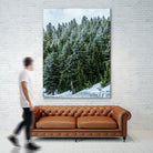 Pine Tree Forest Blue and Green Dense Forest by RJ Byrd on GIANT ART - green photo illustration