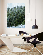 Pine Tree Forest Blue and Green Dense Forest by RJ Byrd on GIANT ART - green photo illustration