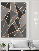 Classic Silver Gray Charcoal Rose Gold Geo #1 #geometric by Anita & Bella Jantz on GIANT ART - gray digital drawing