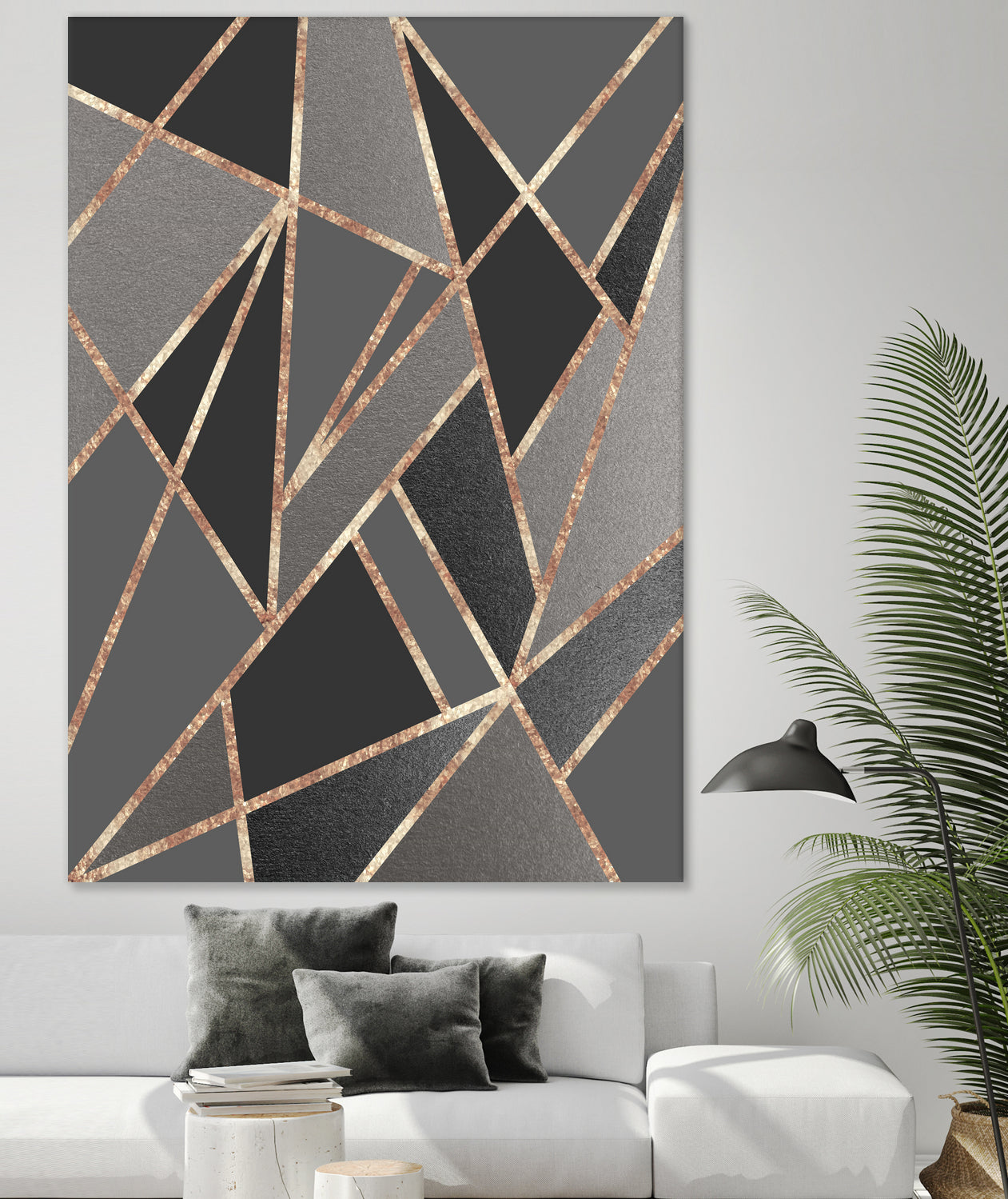 Classic Silver Gray Charcoal Rose Gold Geo #1 #geometric by Anita & Bella Jantz on GIANT ART - gray digital drawing