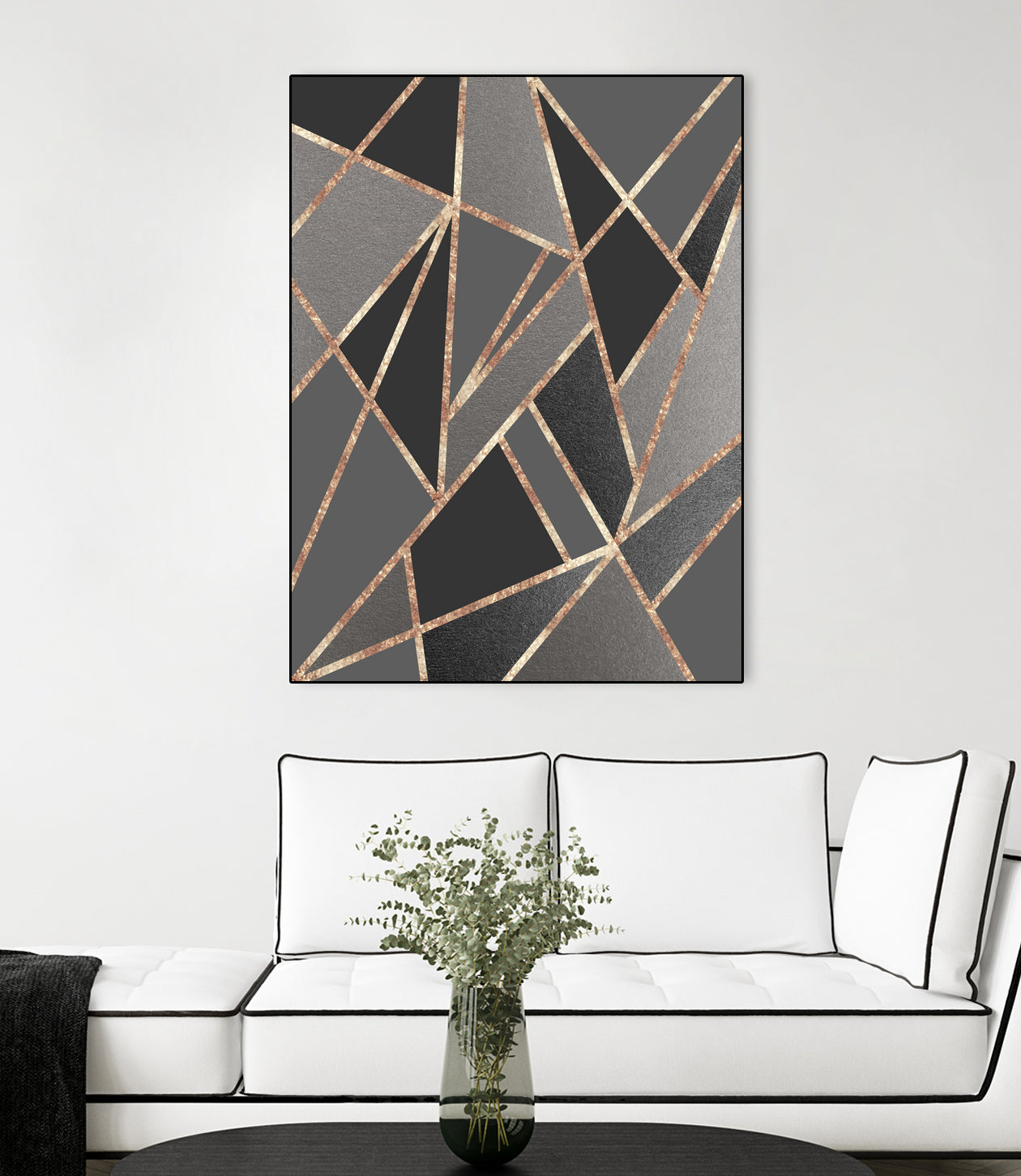 Classic Silver Gray Charcoal Rose Gold Geo #1 #geometric by Anita & Bella Jantz on GIANT ART - gray digital drawing