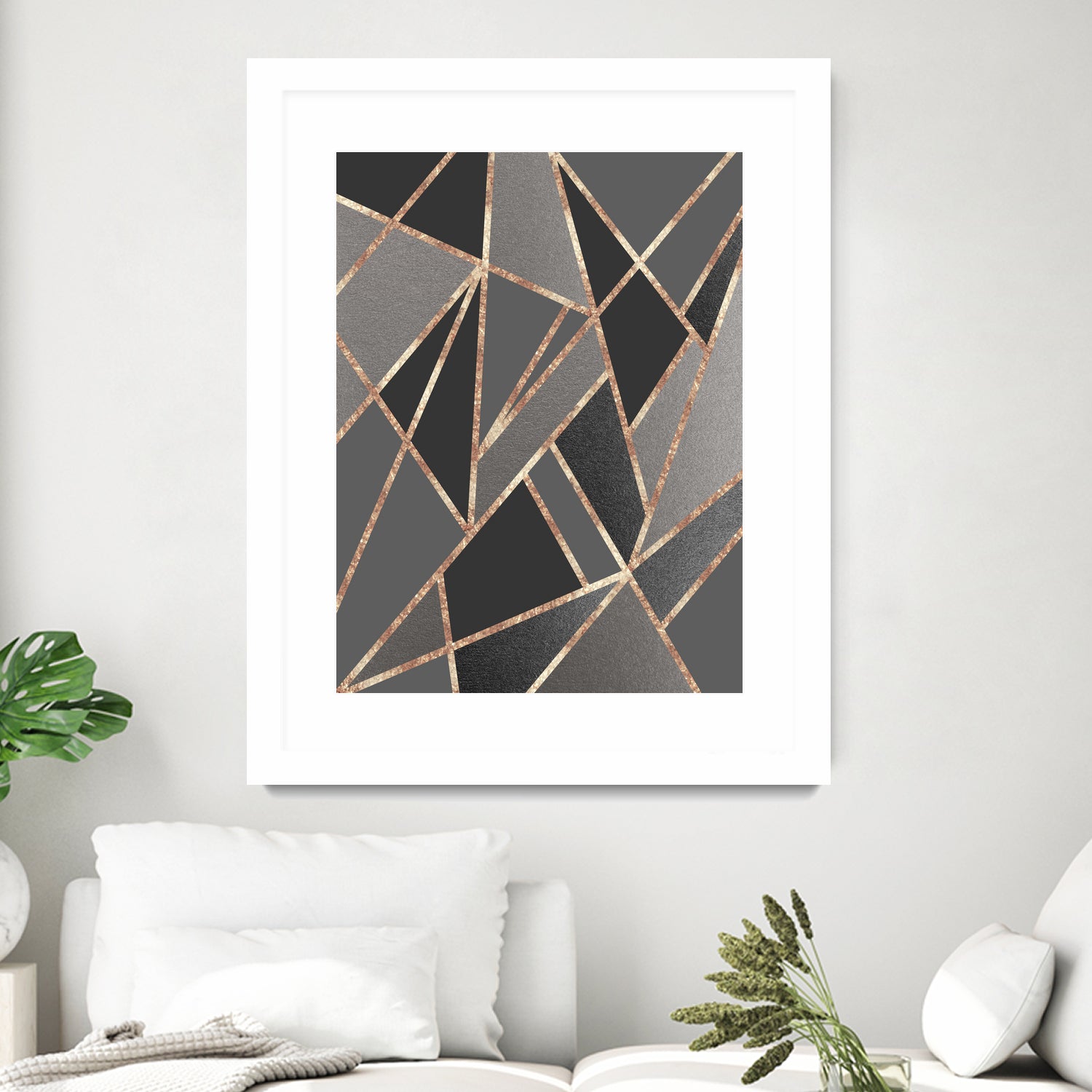 Classic Silver Gray Charcoal Rose Gold Geo #1 #geometric by Anita & Bella Jantz on GIANT ART - gray digital drawing