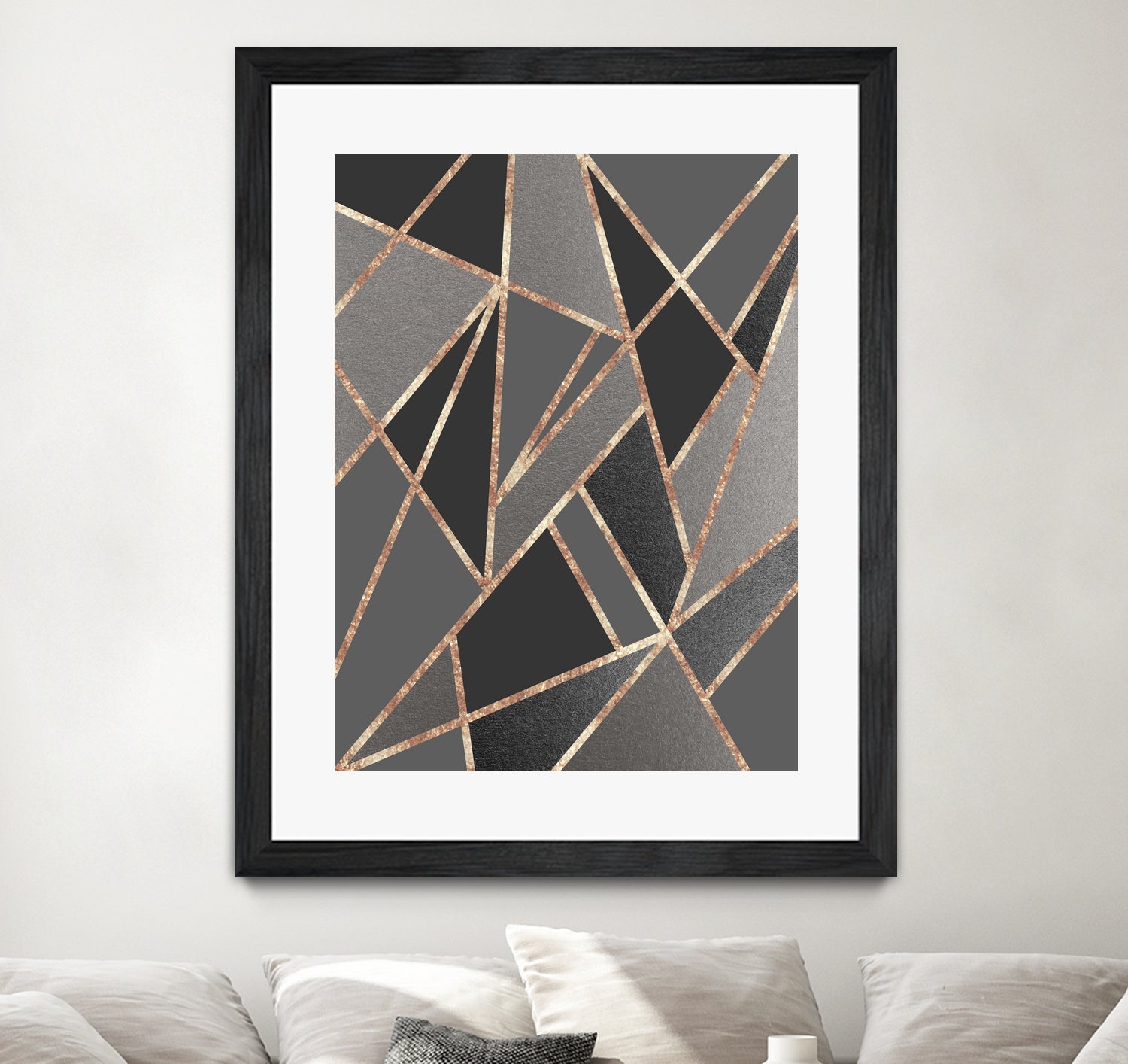 Classic Silver Gray Charcoal Rose Gold Geo #1 #geometric by Anita & Bella Jantz on GIANT ART - gray digital drawing